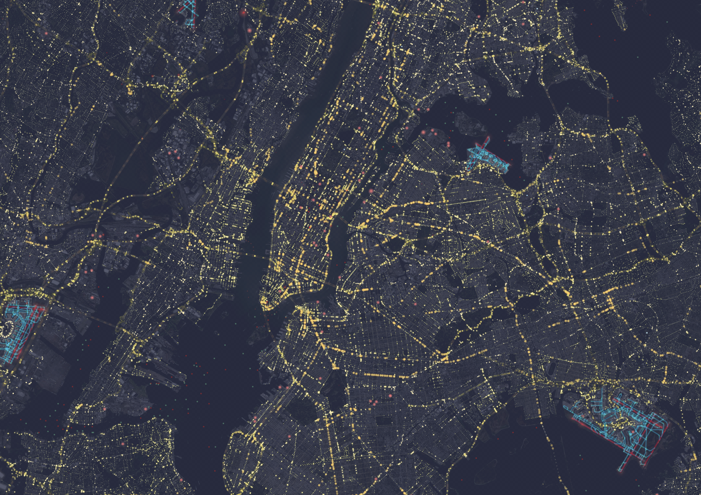 Night Flight globe visualization